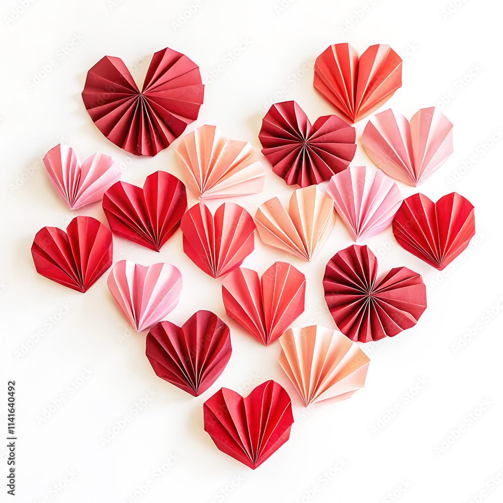 Obraz premium paper hearts with white background