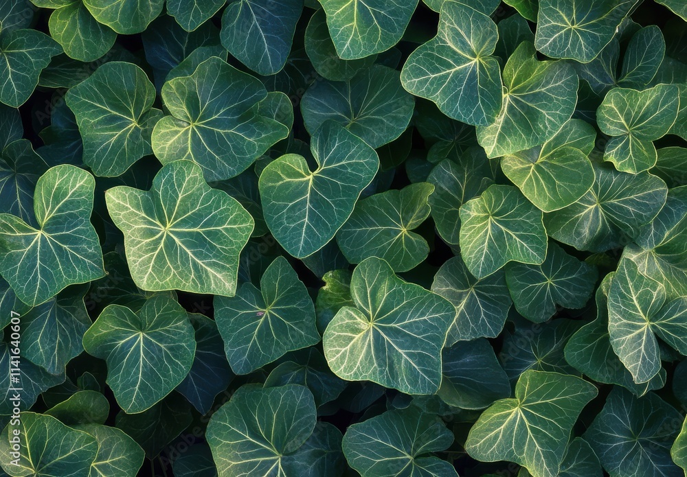 Lush Green Ivy Leaves with Intricate Veins Creating a Textured Natural Background Perfect for a Variety of Design and Nature-Focused Projects Lush Green Ivy Leaves with Intricate Veins Creating a Textured Natural Background Perfect for a Variety of Design and Nature-Focused Projects