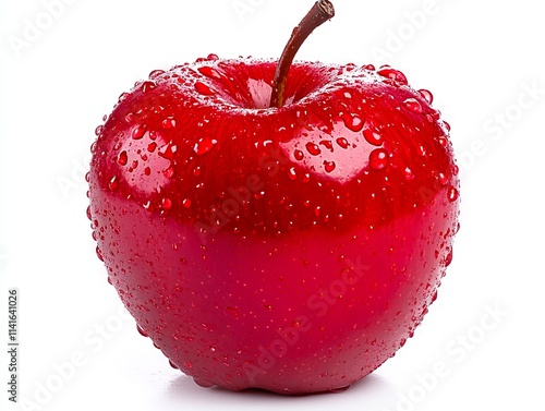 A red apple with water droplets on it photo