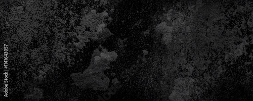 Panorama of Dark grey black slate grunge wall texture, texture of grainy dark concrete wall, black volcanic seamless grunge stone texture, ancient Black marble texture rock.