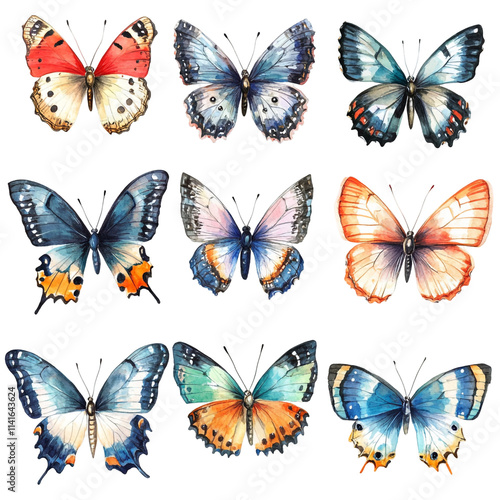 Twelve Watercolor Butterflies: A Collection of Exquisite Winged Wonders