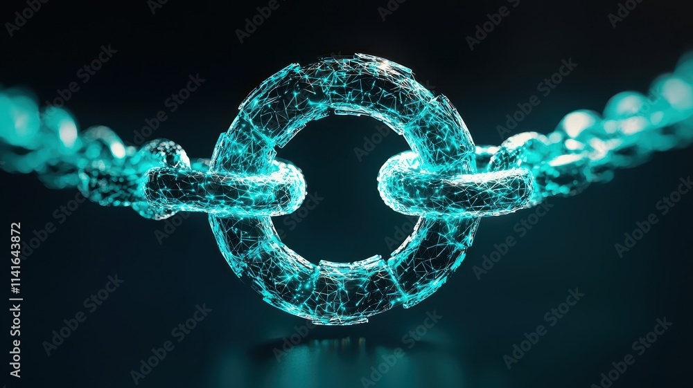 Glowing chain link symbolizing strength and connection. Glowing chain link symbolizing strength and connection.