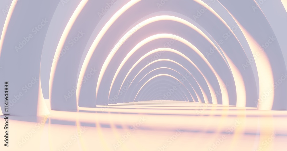 Obraz premium Abstract architecture background arched interior 3d render