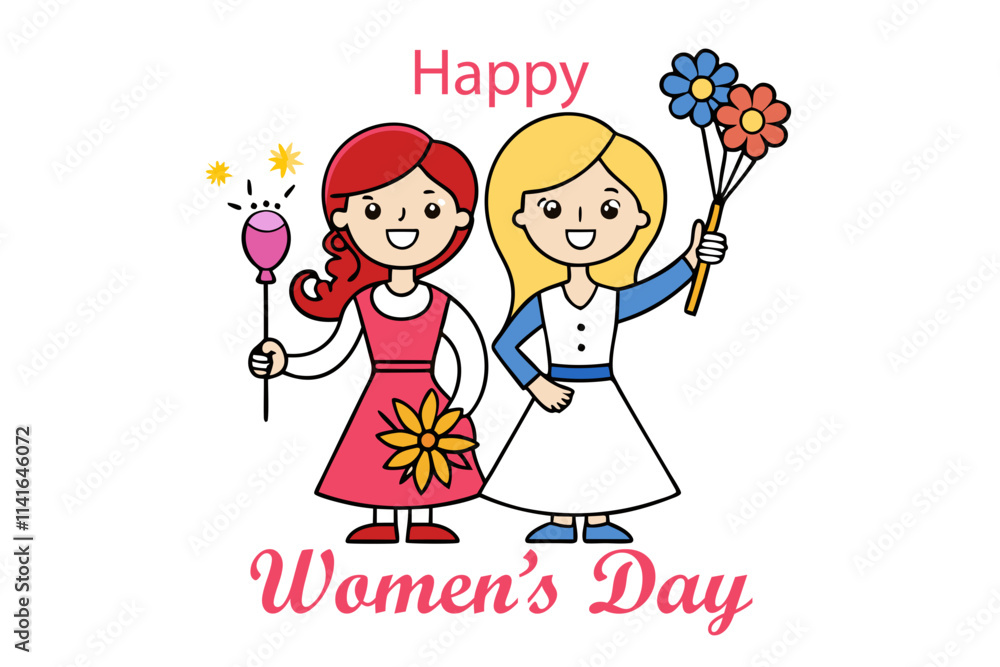 International Women's Day Celebration vector art illustration International Women's Day Celebration vector art illustration