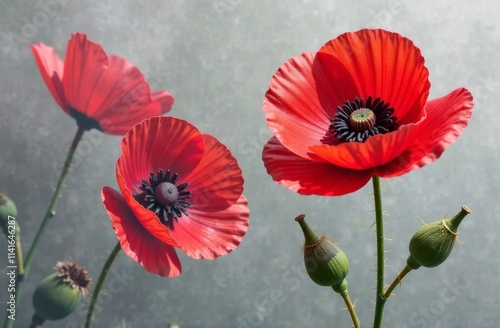 red poppy flower photo