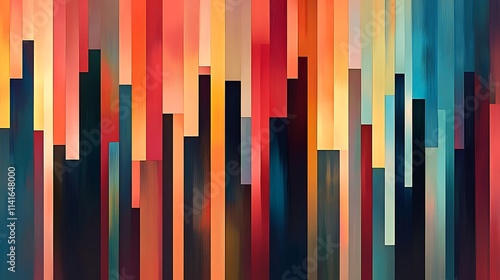 Geometric illustration with rainbow color vertical lines next to each other in a unique colorful design, abstract background wallpaper