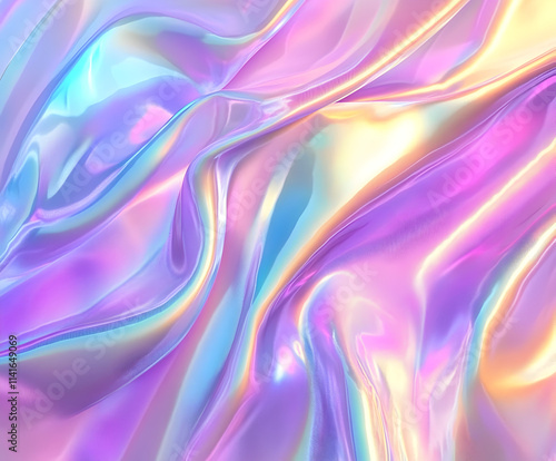 Iridescent Holographic Texture with Soft Rainbow Reflections