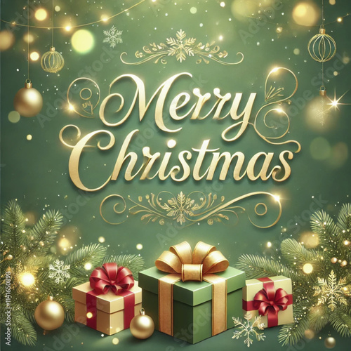 Classic Christmas Decorations with a Lit Fireplace