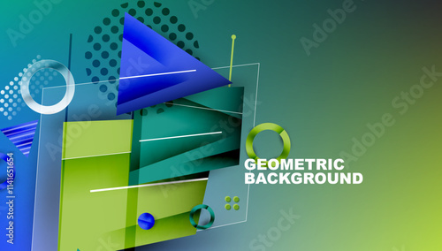 Abstract background geometric design with colorful gradients