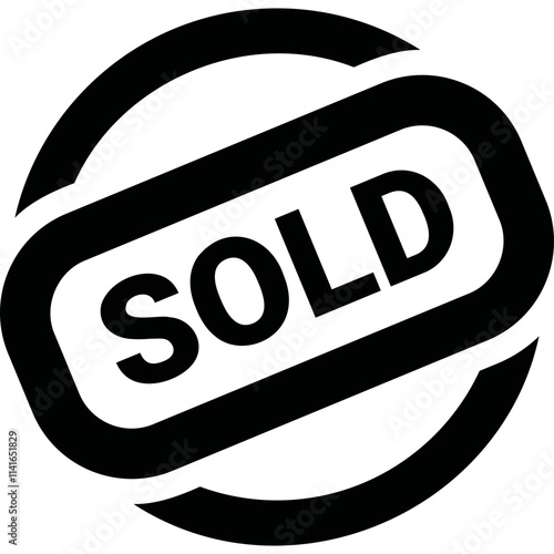 Simple vector icon sold