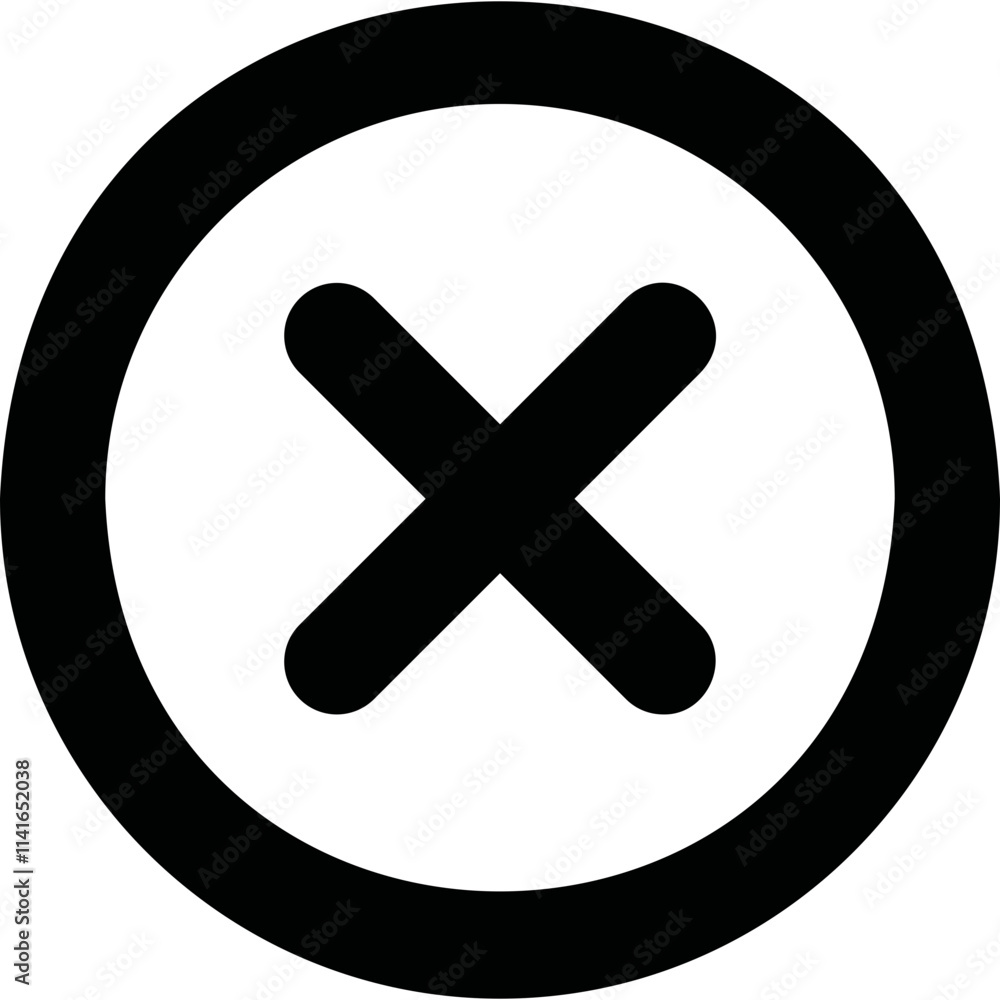 Obraz premium Simple vector icon rejection cross