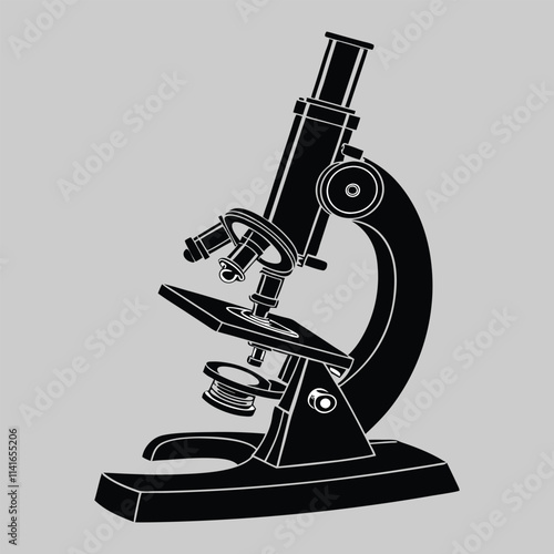 Microscope silhouette vector design art and illustration