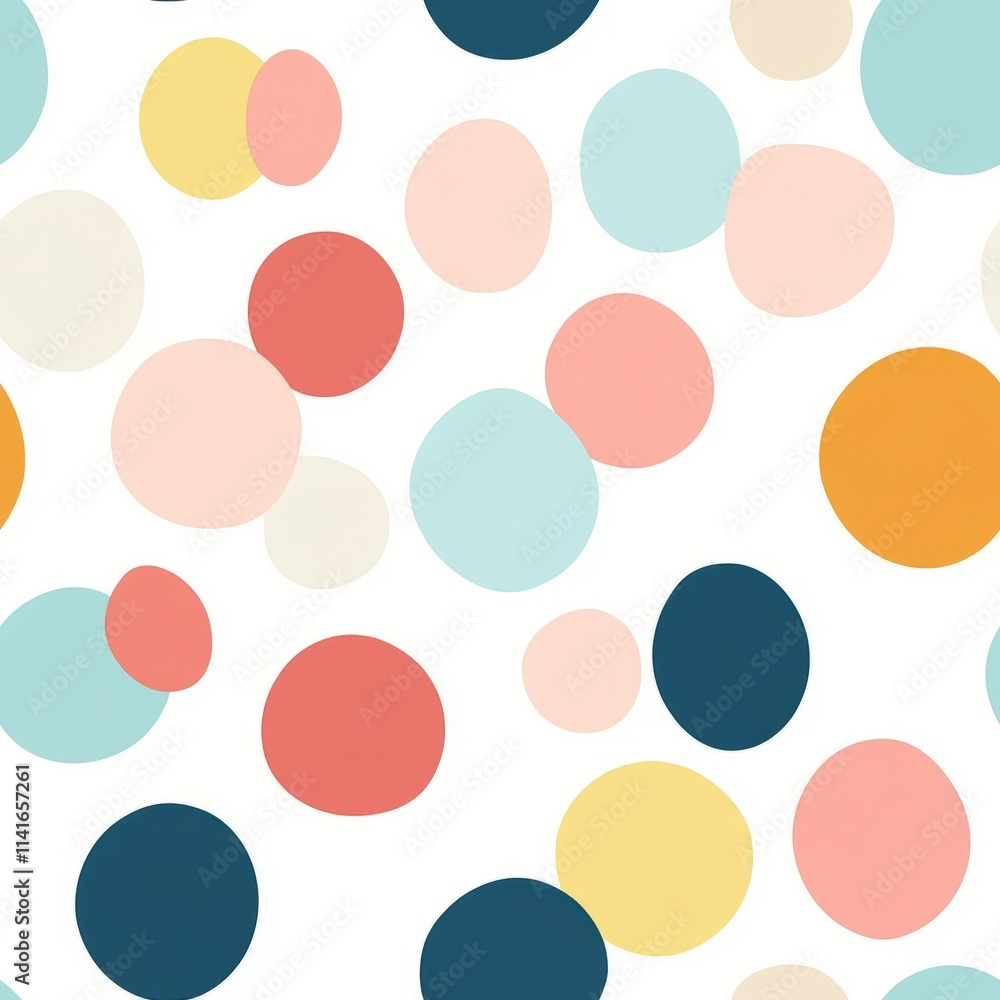 Playful Polka Paradise A classic yet vibrant polka dot design in varied sizes and modern pastel hues Playful Polka Paradise A classic yet vibrant polka dot design in varied sizes and modern pastel hues