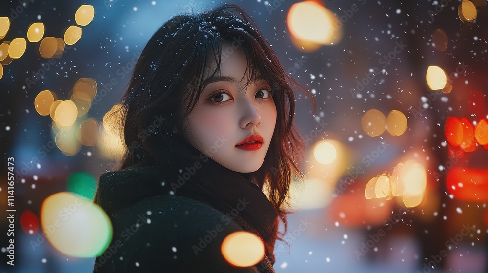 Young Woman Blowing Snow in winter park in the snow,Winter holidays concept,Young woman winter portrait,winter fairy tale,happy vacation,winter season,space for text. Young Woman Blowing Snow in winter park in the snow,Winter holidays concept,Young woman winter portrait,winter fairy tale,happy vacation,winter season,space for text.