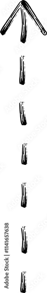 A dashed arrow pointing upwards, symbolizing direction and progress. A dashed arrow pointing upwards, symbolizing direction and progress.