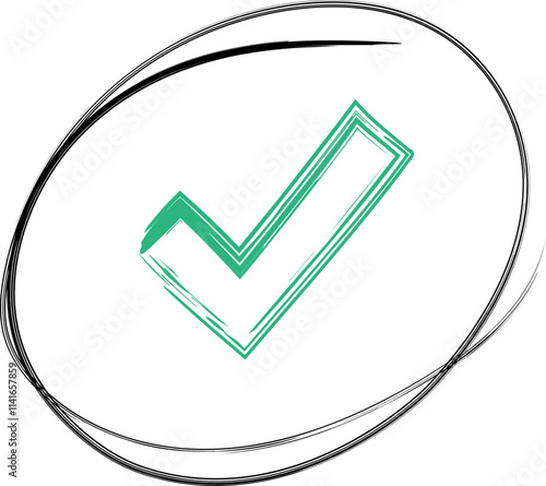 A green checkmark inside a circle symbolizes approval and correctness.