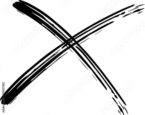 A bold, black crossmark symbolizing rejection or error.