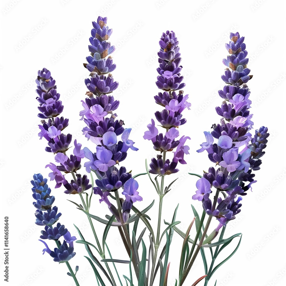Naklejka premium lavender flowers isolated on white