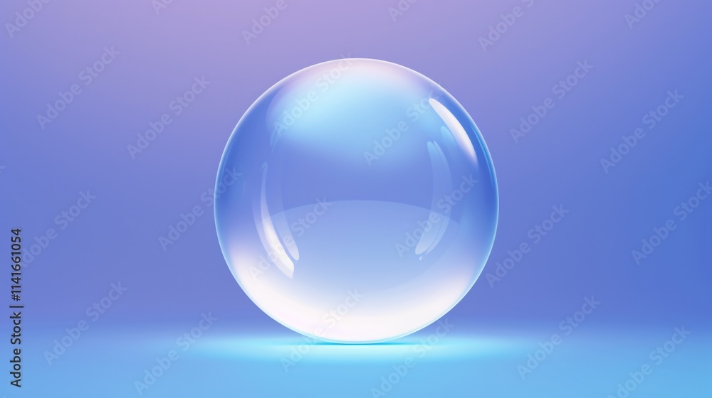Bubble Universe - Minimalist Illustration of Large and Small Bubbles in Gradient Blue Background with Reflections and Refractive Effects Bubble Universe - Minimalist Illustration of Large and Small Bubbles in Gradient Blue Background with Reflections and Refractive Effects