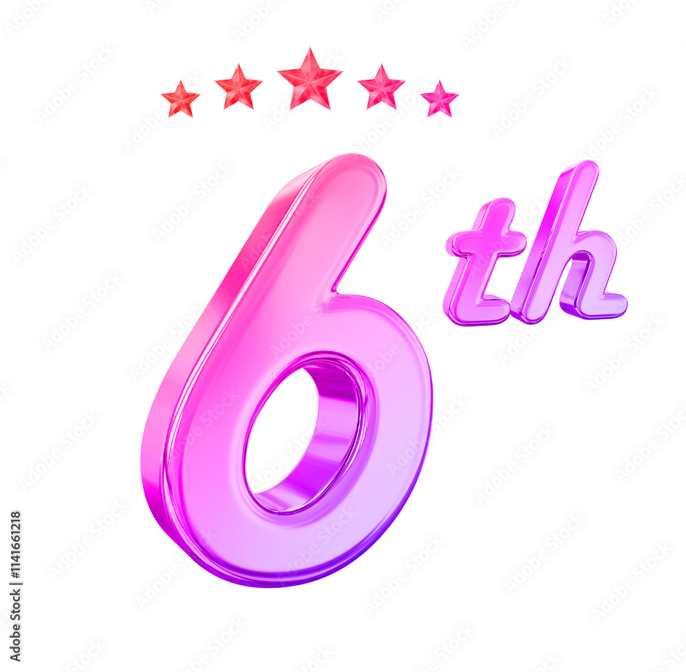 6 Year Anniversary Gradient Number 6 Year Anniversary Gradient Number