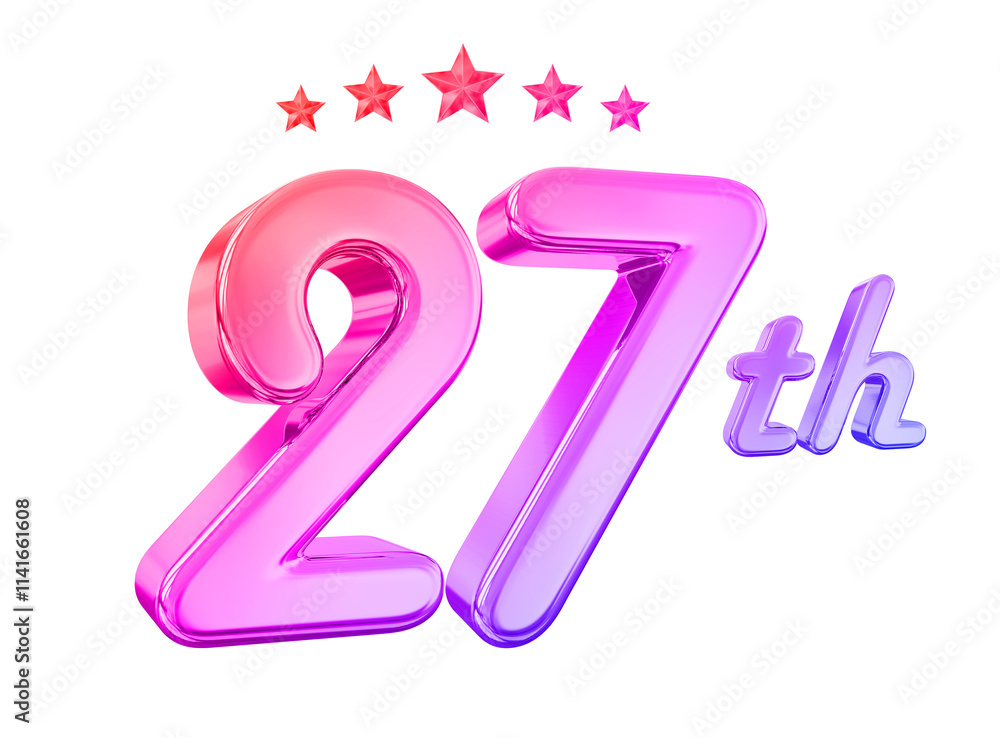 27 Year Anniversary Gradient Number 27 Year Anniversary Gradient Number
