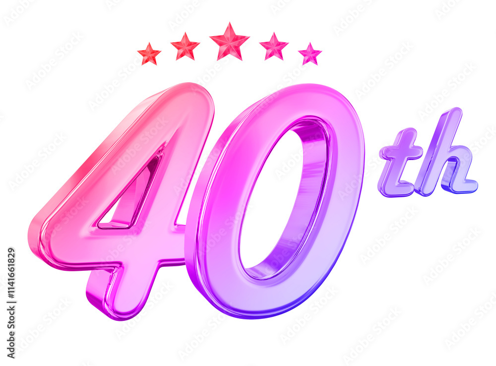 40 Year Anniversary Gradient Number 40 Year Anniversary Gradient Number