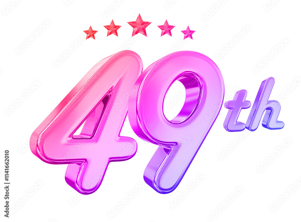 49 Year Anniversary Gradient Number 49 Year Anniversary Gradient Number