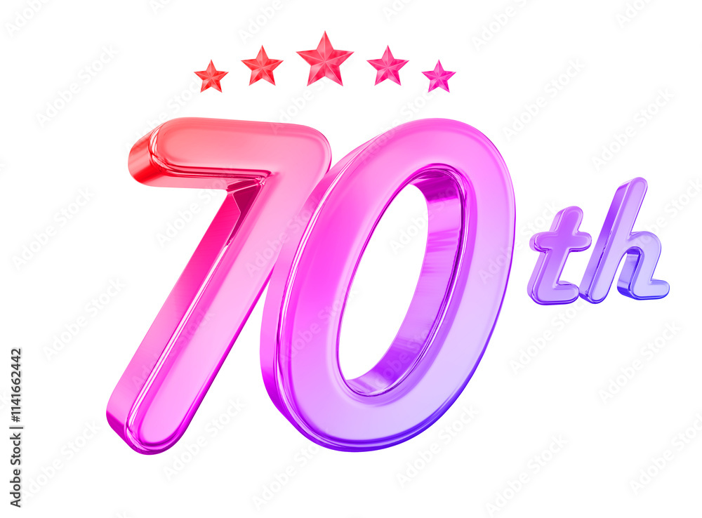 70 Year Anniversary Gradient Number 70 Year Anniversary Gradient Number