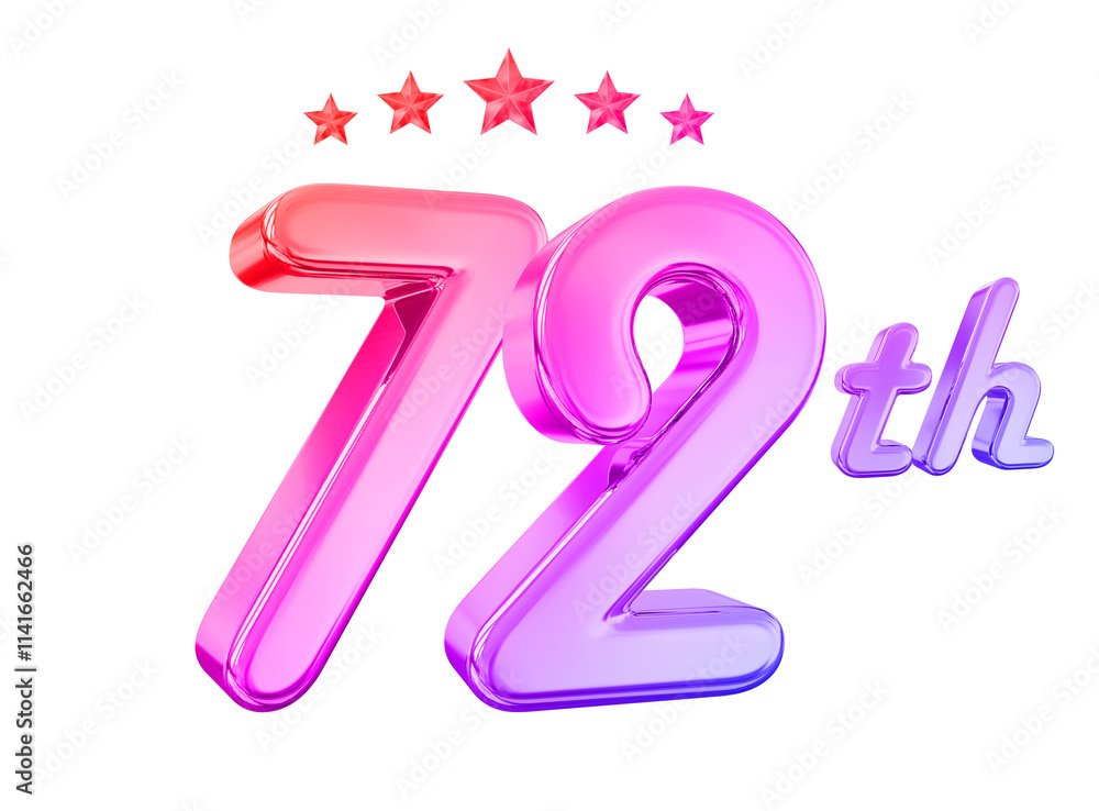 72 Year Anniversary Gradient Number 72 Year Anniversary Gradient Number