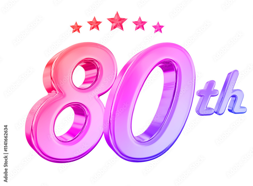 80 Year Anniversary Gradient Number 80 Year Anniversary Gradient Number