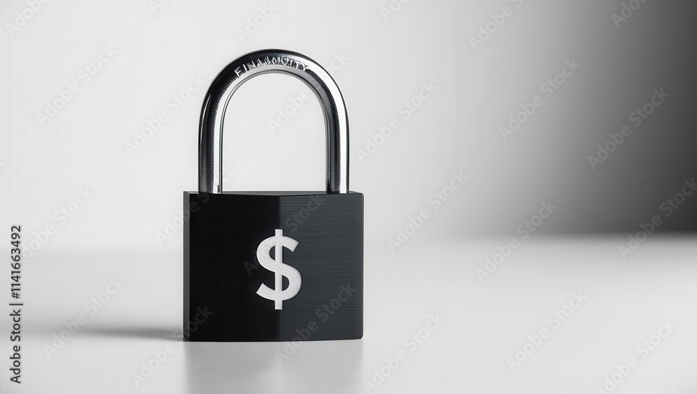 Fototapeta premium padlock with dollar sign symbolizes financial security and protection