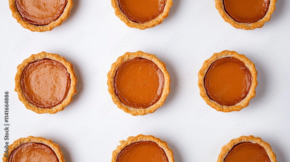 Traditional Thanksgiving pies with pumpkin pie in the middle overhead view on white Traditional Thanksgiving pies with pumpkin pie in the middle overhead view on white