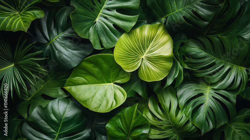 Wallpaper Mural Abstract green leaf texture with intricate veins and vibrant hues, symbolizing growth, renewal, and the interconnectedness of nature. Perfect for eco-themed designs, wellness, and tropical inspiration Torontodigital.ca