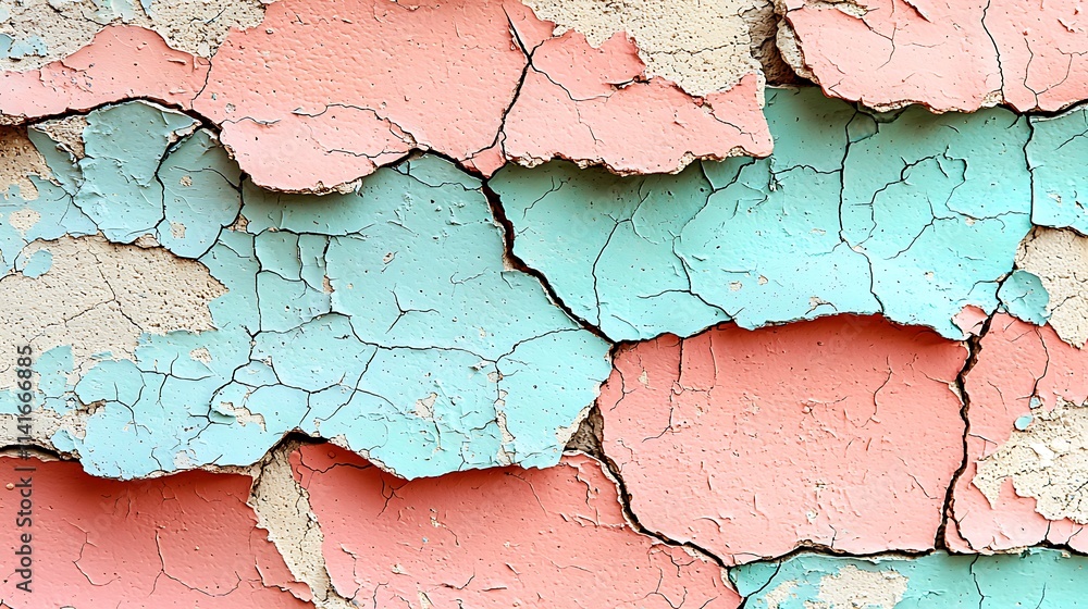 Cracked Pastel Pink and Blue Paint Surface Texture Cracked Pastel Pink and Blue Paint Surface Texture