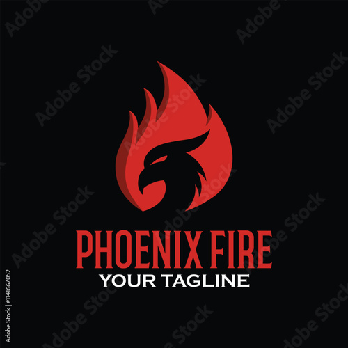 vector logo phonix fire