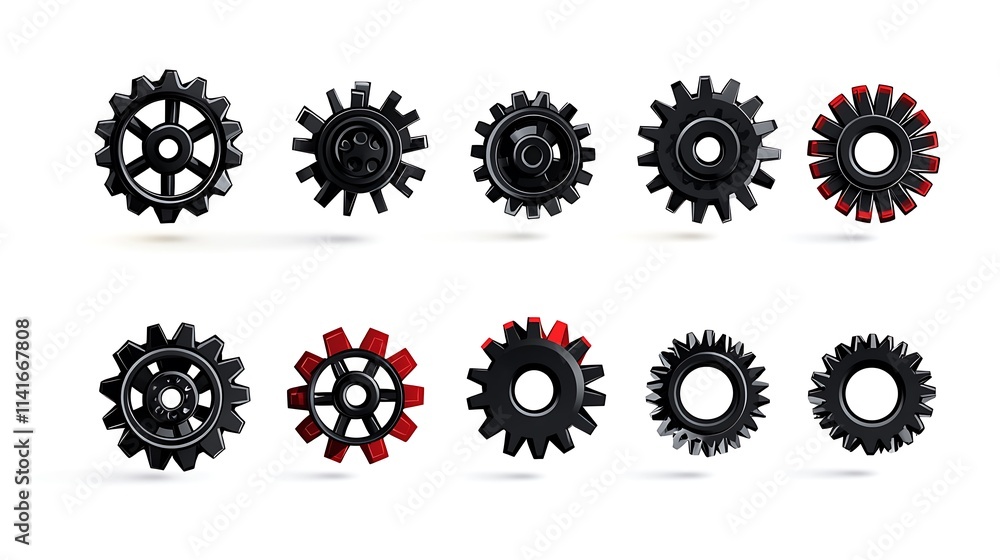 Black and Red Gears Engineering Mechanics Technology Black and Red Gears Engineering Mechanics Technology