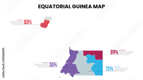 Equatorial Guinea Modern Map Percentage Infographic Template Detailed infographic map 