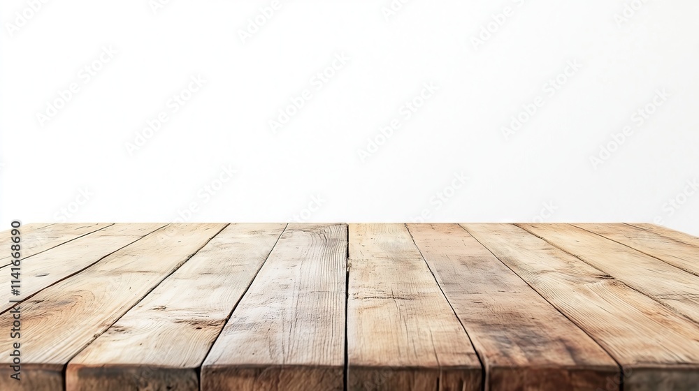 Empty wooden table, on white background Empty wooden table, on white background