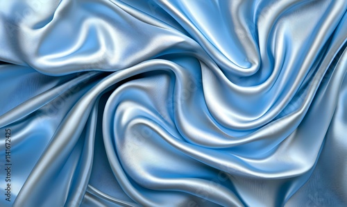 Wallpaper Mural Soft Shimmering Blue Satin Fabric Texture with Elegant Drapery Torontodigital.ca