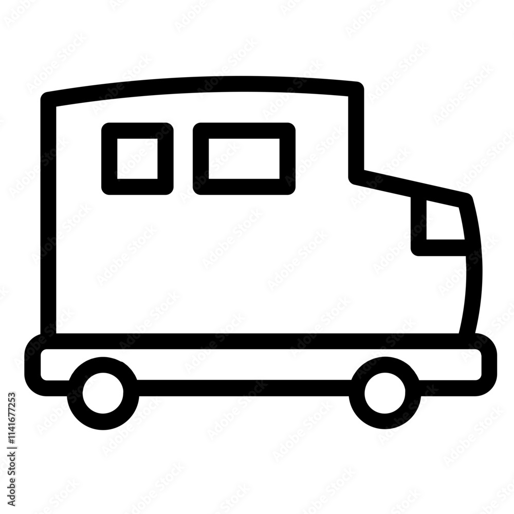 School Bus Vehicle Line Icon School Bus Vehicle Line Icon