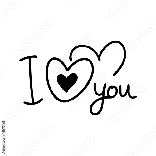 "I Love You" text with hearts fot love confession