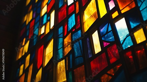 Wallpaper Mural Colorful Stained Glass Window Design with Vibrant Light Patterns Torontodigital.ca