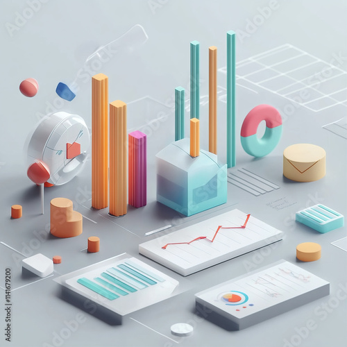 business graph on tablet