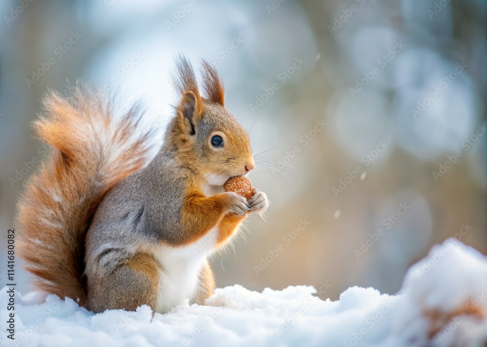 Tiny red squirrel, winter's hush, snowy boughs, a hidden nut. Tiny red squirrel, winter's hush, snowy boughs, a hidden nut.