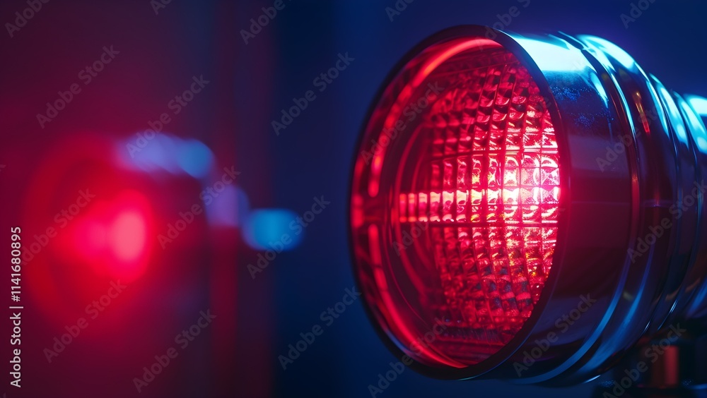 red emergency light on the street and safety light red emergency light on the street and safety light