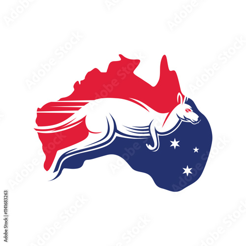 vector logo kangaroo australian