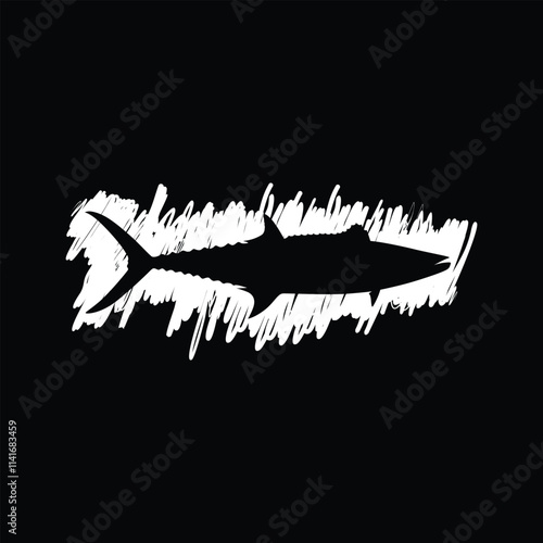 vector illustration mackerel fishing t shirt