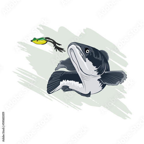 vector illustration SNAKEHEAD fish
