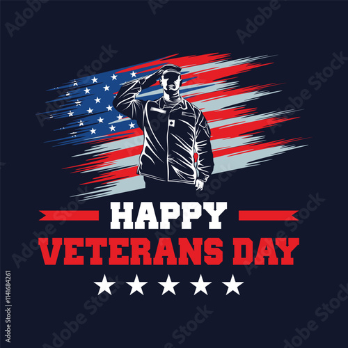 vector greeting card happy veterans day