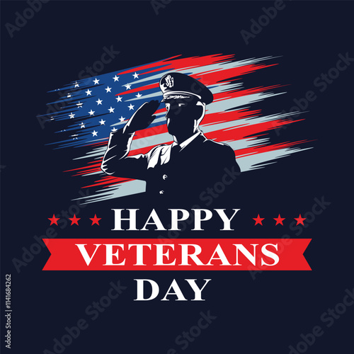 vector greeting card happy veterans day